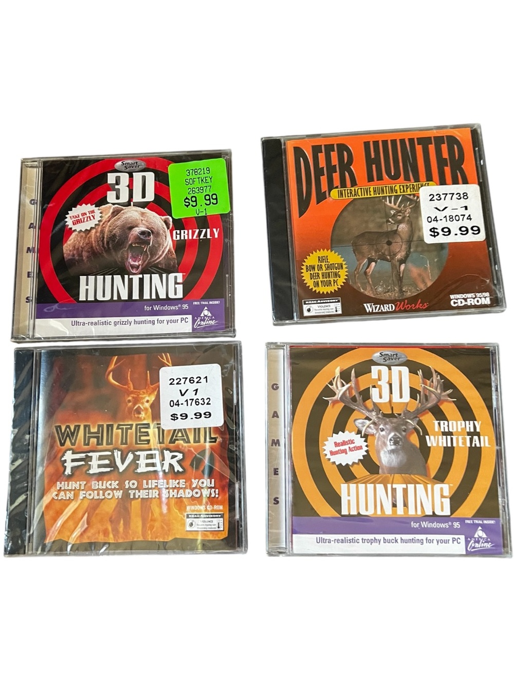 Vintage NWT 3D Hunting Whitetail Fever Deer Hunter Windows 95/98 PC Game Bundle